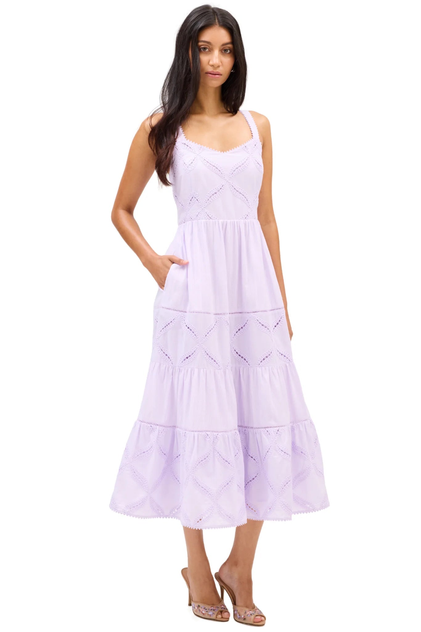 Jade Orchid Eyelet Midi Dress - Allison New York - COLOR GAME