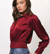 Jama Smocked Blouse Cabernet - Hutch - COLOR GAME