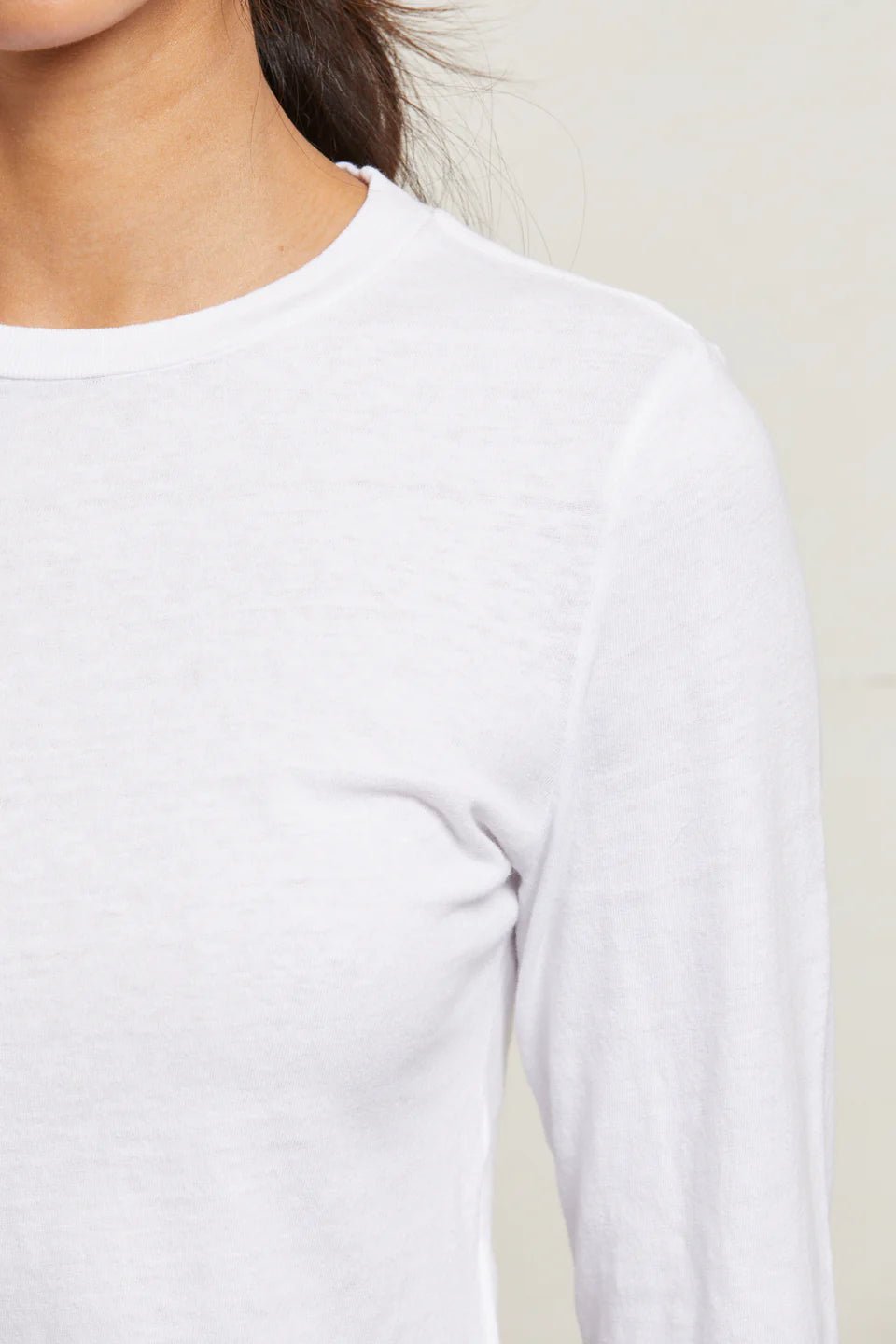 Jamie Long Sleeve Crew Neck Tee - perfectwhitetee - COLOR GAME