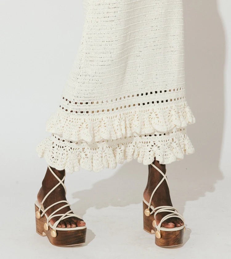 Janis Hand-Crochet Midi Dress Ivory FINAL SALE - Main Image