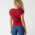 Joni Power Shoulder Tee Carmine - Michael Stars - COLOR GAME