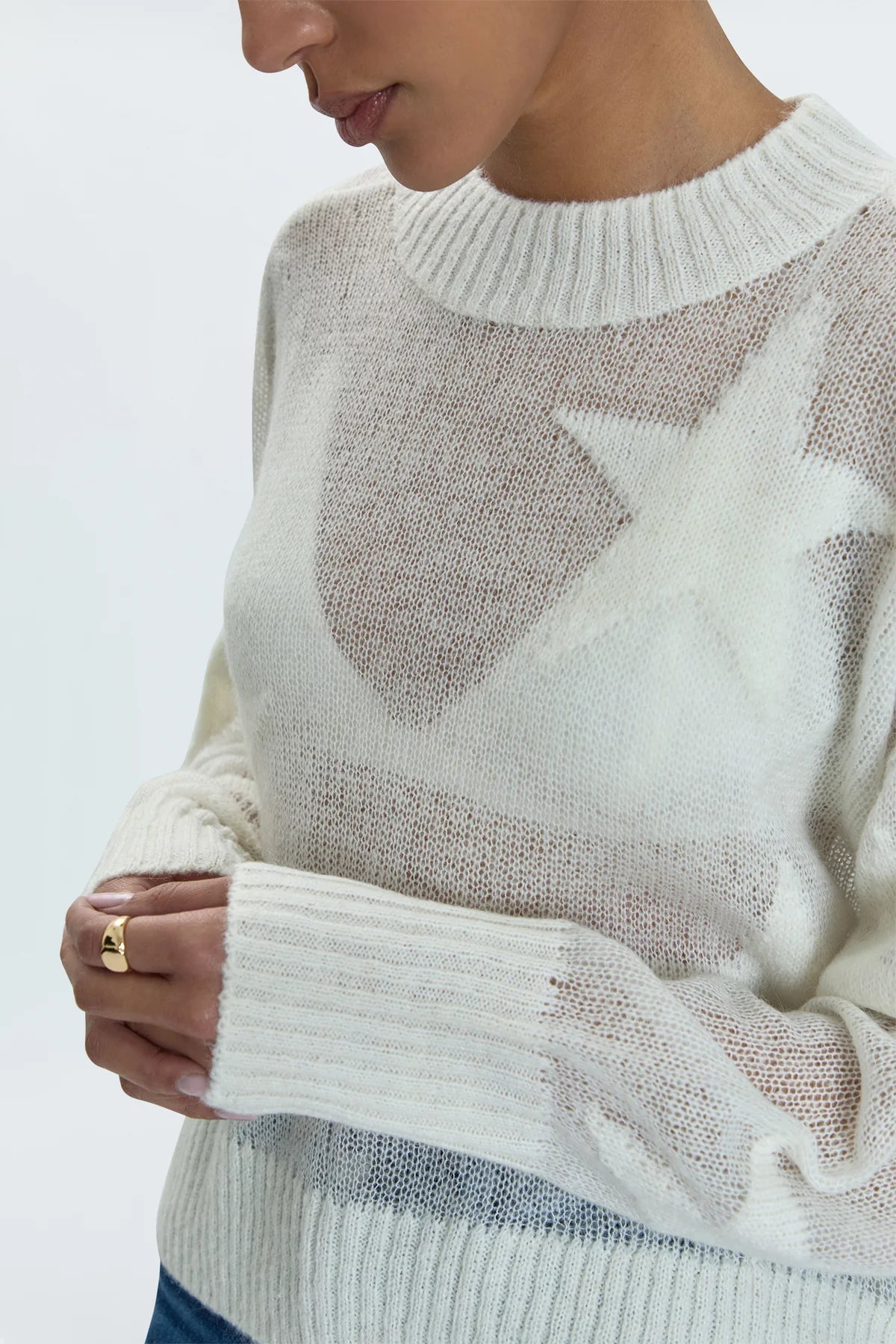 Joslyn Sheer Sweater Ivory Star - Pistola - COLOR GAME