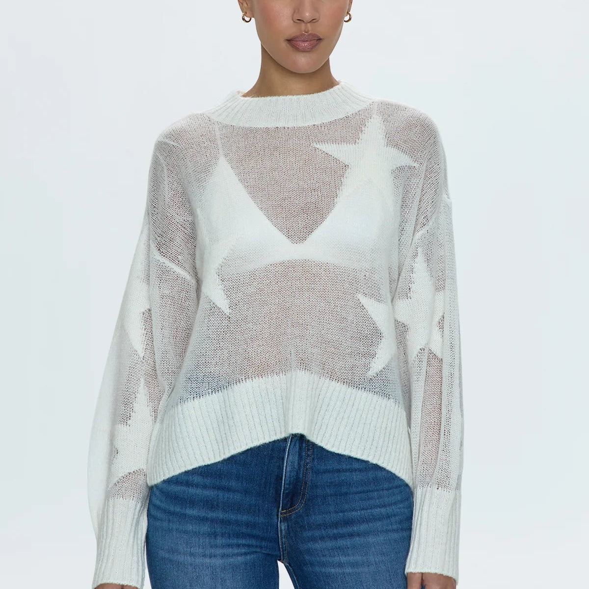 andequal sheer pattern knit IVORY アイボリー andequal sheer