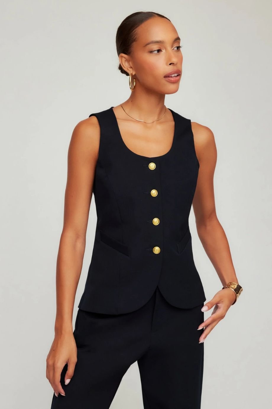 June Tailored Button Up Vest - Fifteen Twenty - COLOR GAME