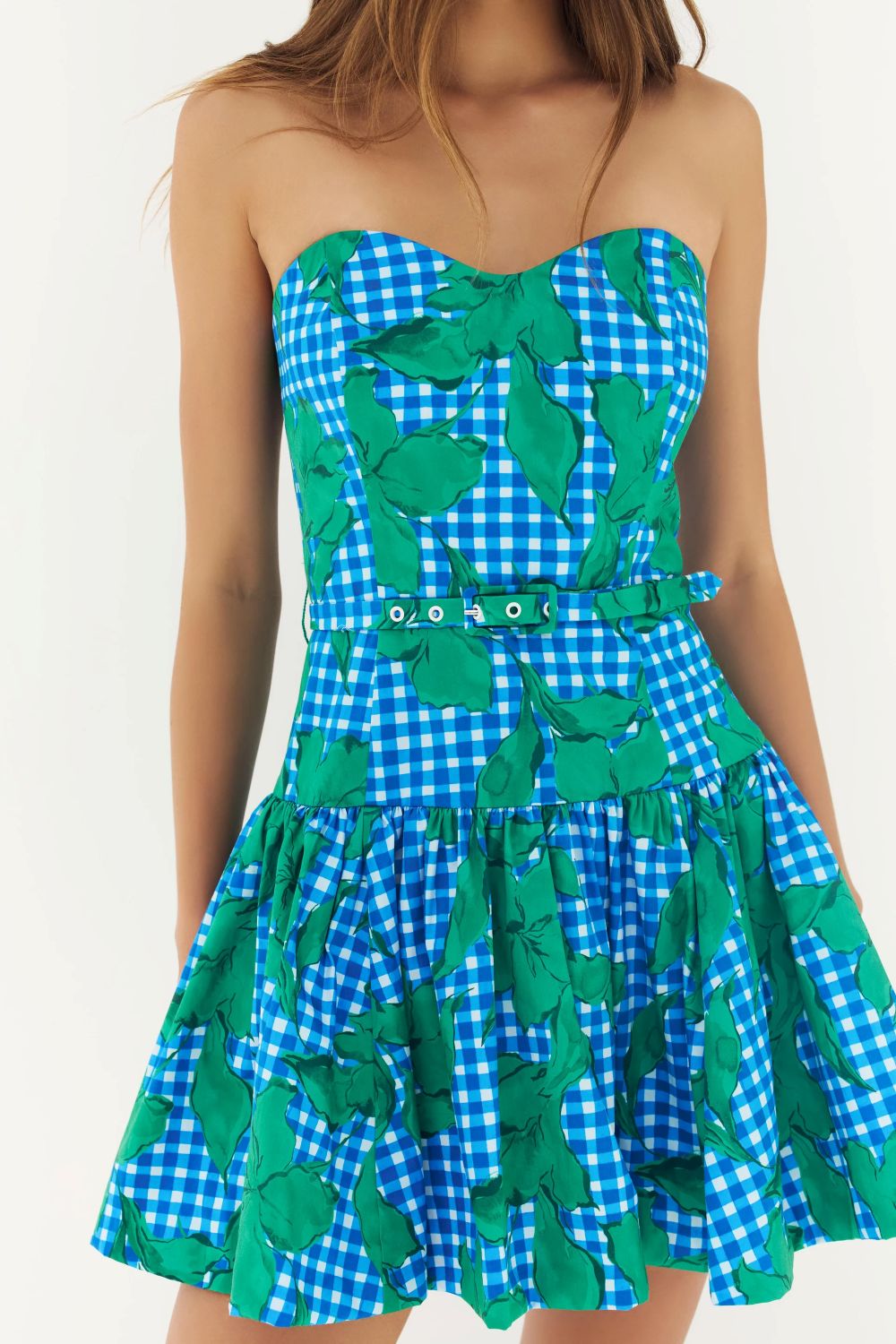 Junie Strapless Belted Mini Dress by Hutch in Green, Size: 6 at Anthropologie Junie Strapless Belted Mini Dress by Hutch in Green, Size: 6 at Anthropologie