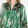 Kathryn Long Sleeve Green Print Top - THML - COLOR GAME