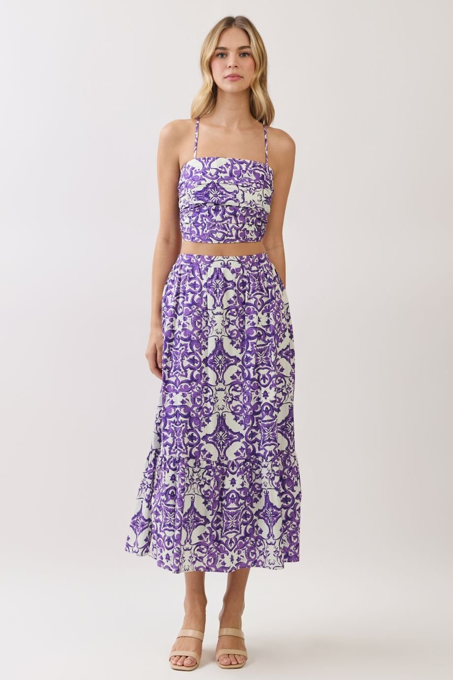 Keeley Tile Print Midi Skirt - TCEC - COLOR GAME
