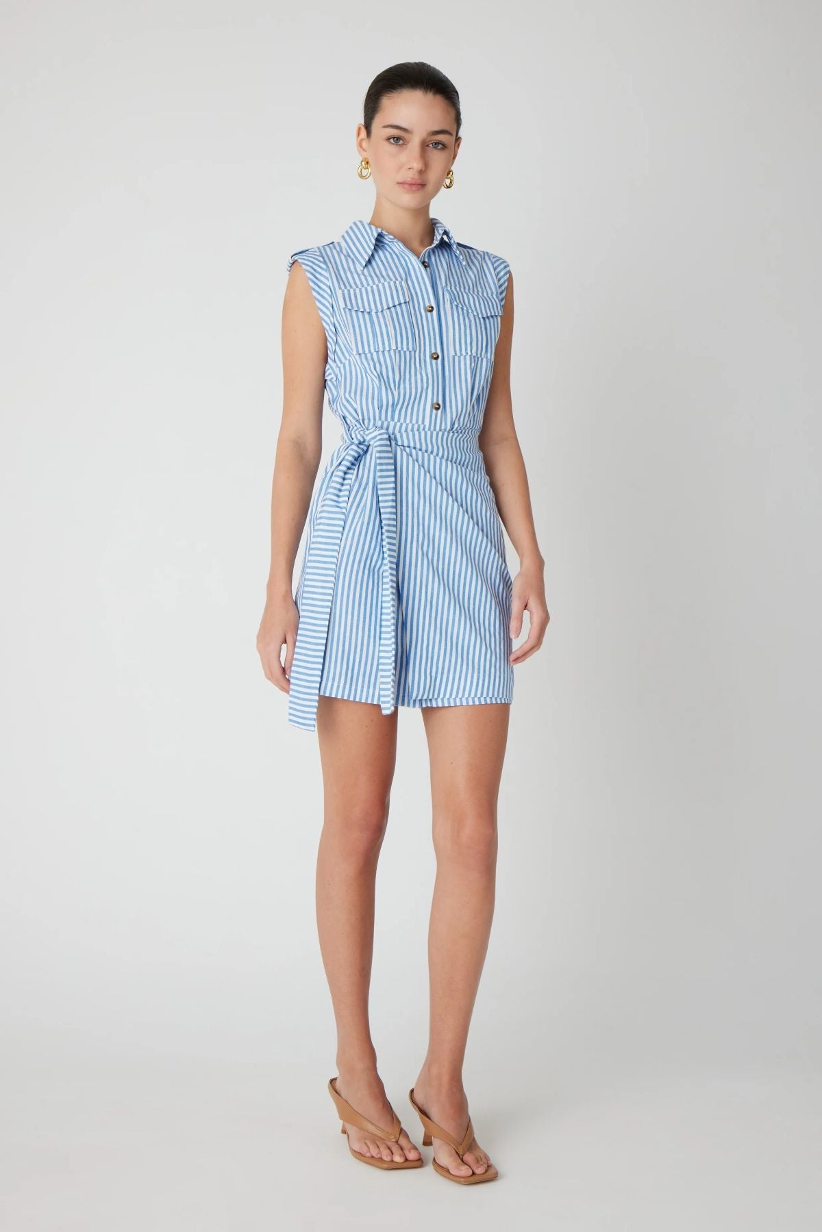 Kenlie Blue Stripe Mini Dress - JS71 - COLOR GAME