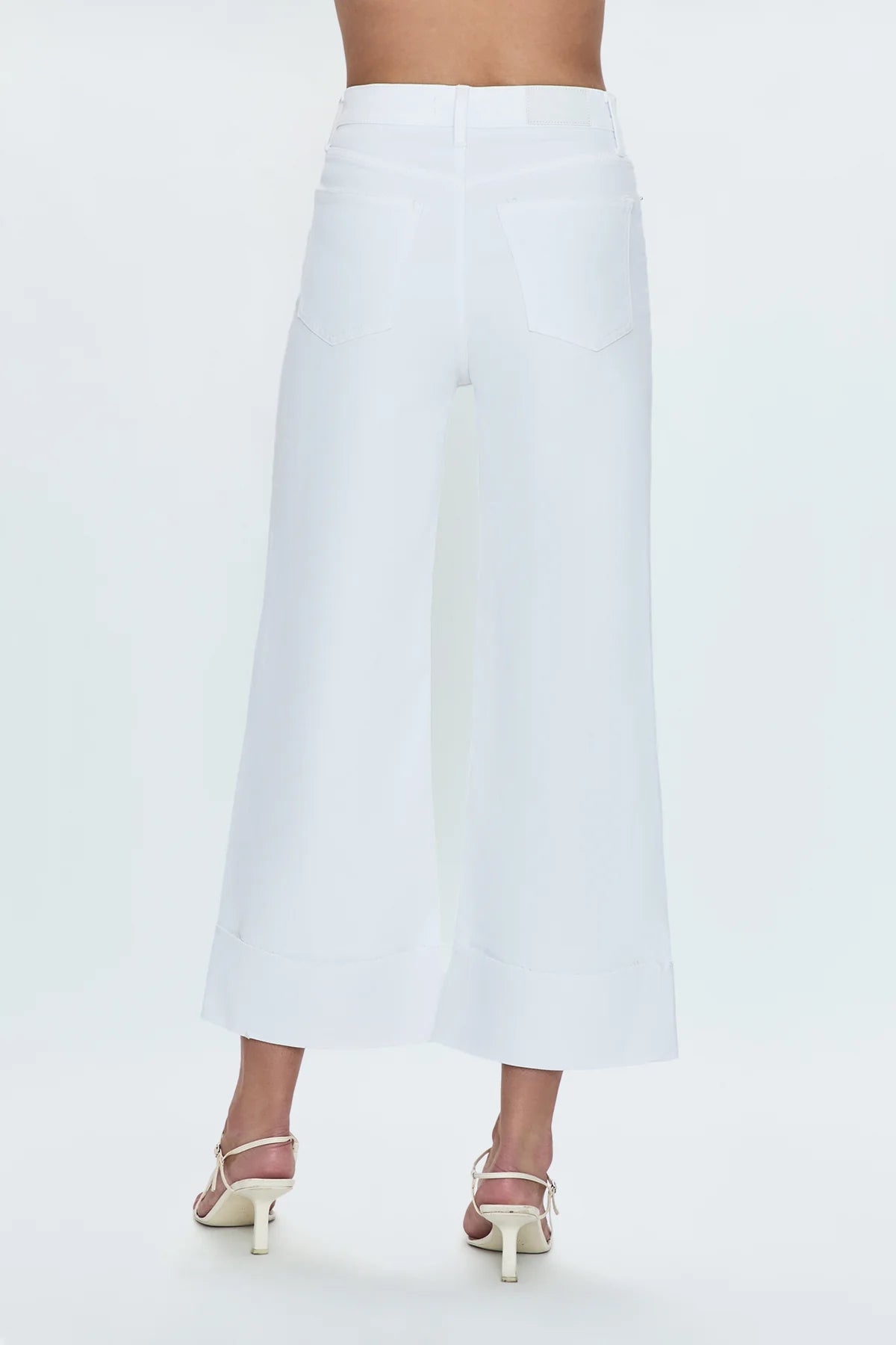 Lana High - Rise Wide Leg Crop Jeans Vivid White - Pistola - COLOR GAME