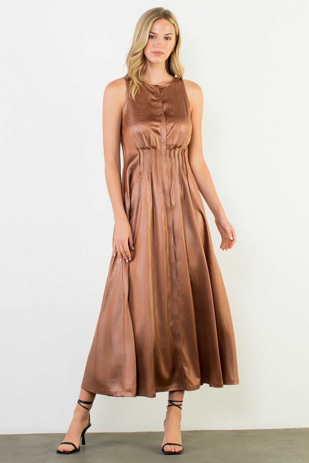 Landry Pleated Sleeveless Maxi Dress - THML - COLOR GAME