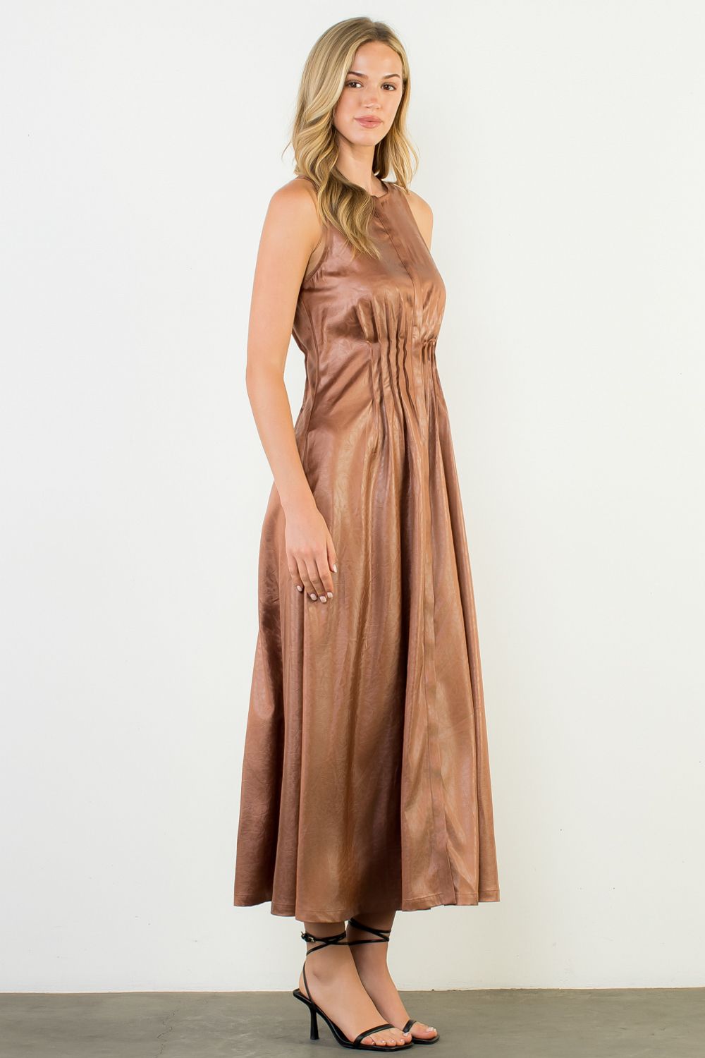 Landry Pleated Sleeveless Maxi Dress - THML - COLOR GAME