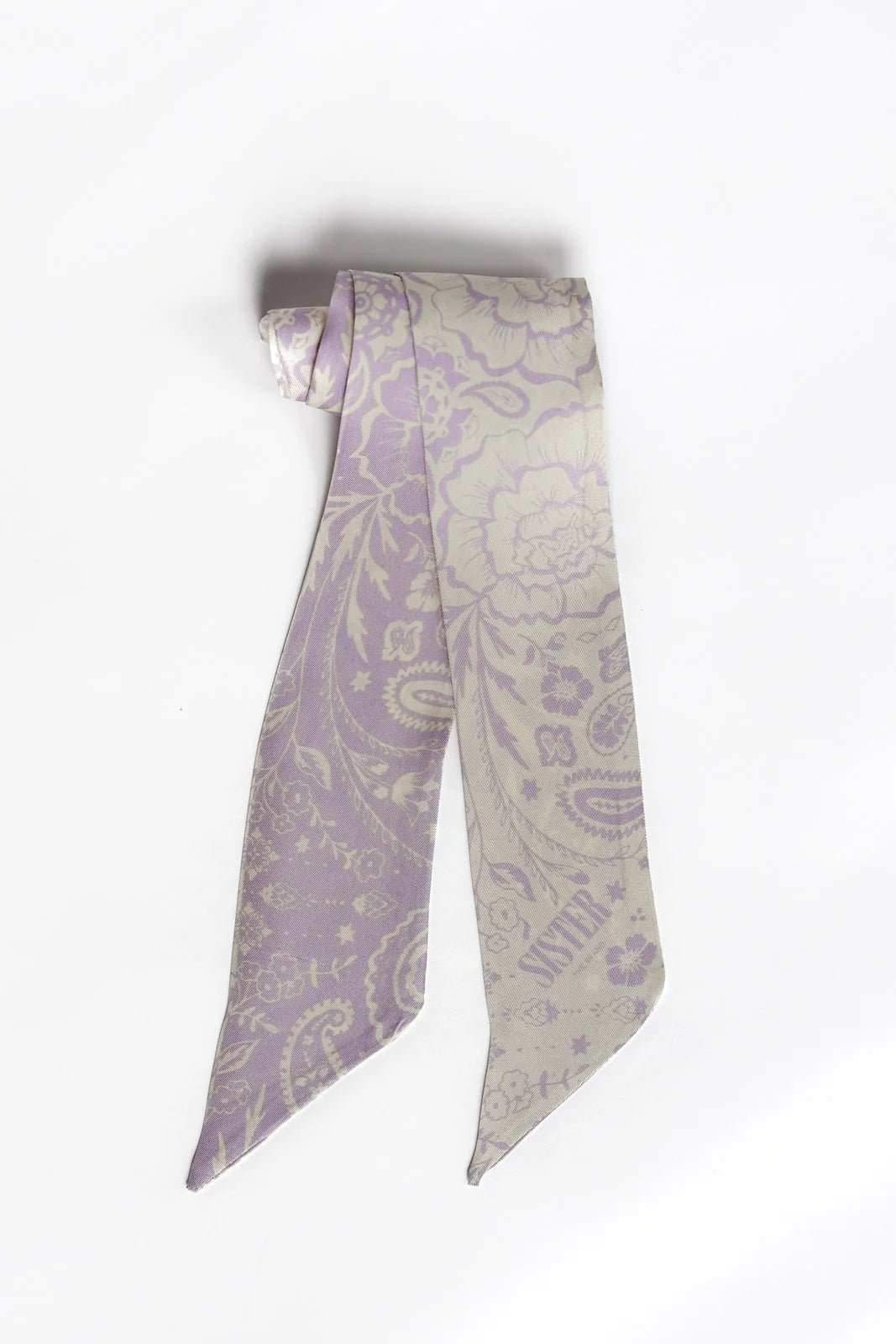 Lavender Fields Silk Paisley Print Lasso Scarf - Sister The Brand - COLOR GAME
