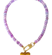 Lavender Haze Heart Charm Collar Necklace - Accessory Concierge - COLOR GAME