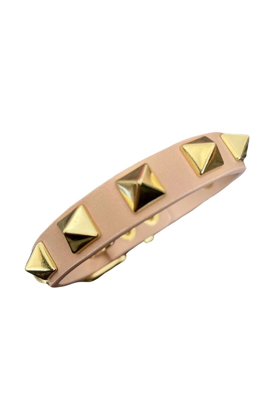 Leather Rivet Bracelet Natural - Gameday Luxe - COLOR GAME