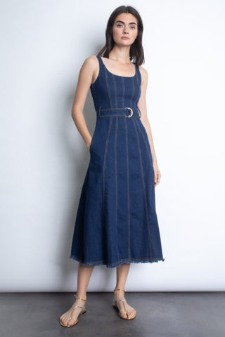 Liliana Blue Denim Midi Dress - Karina Grimaldi - Color Game