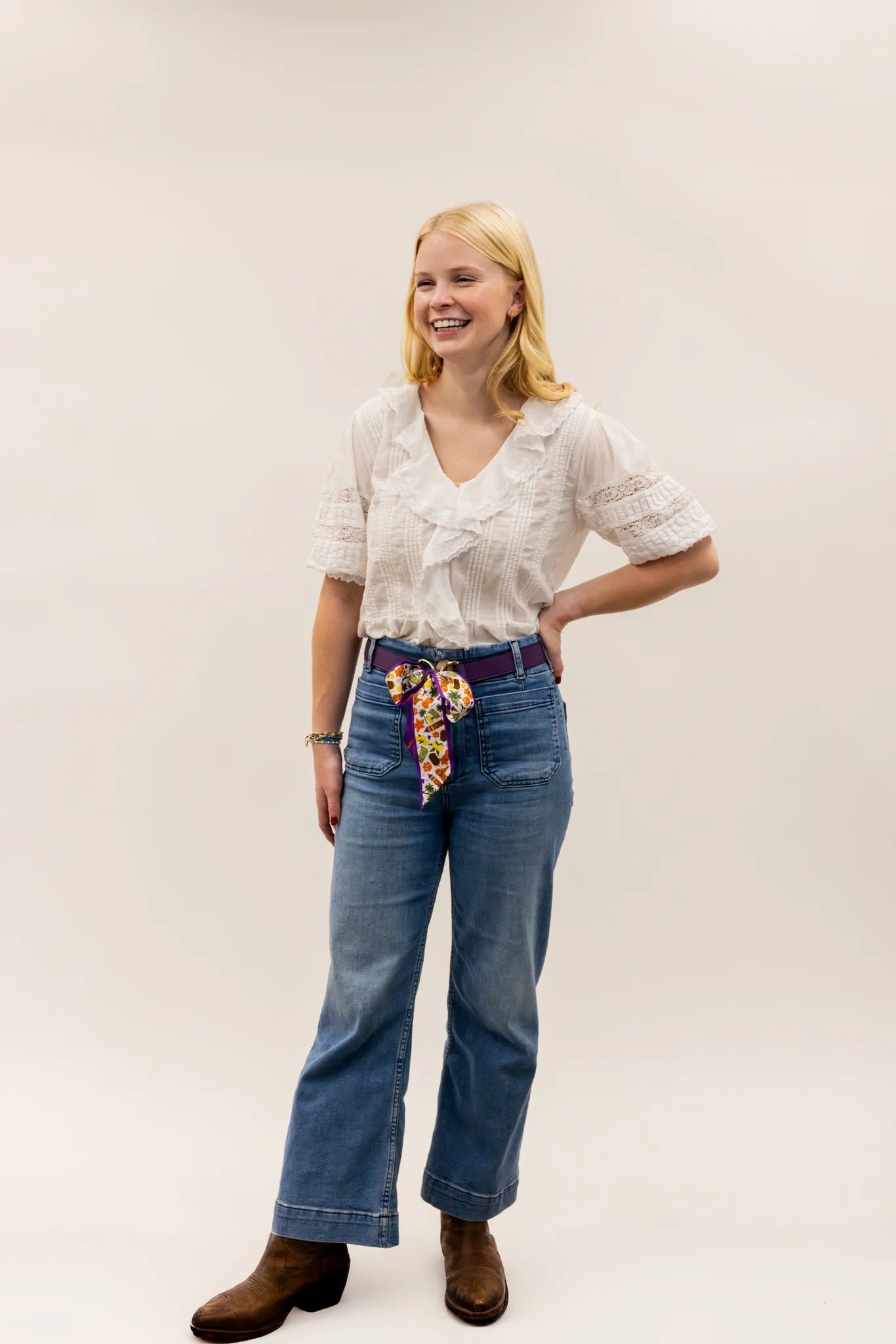 Loop Skinny Scarf Reversible Leather Belt - Saturday Silks - COLOR GAME