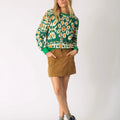 Lori Sweatshirt Ikat Emerald - Electric & Rose - COLOR GAME