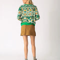 Lori Sweatshirt Ikat Emerald - Electric & Rose - COLOR GAME