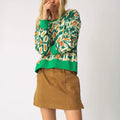 Lori Sweatshirt Ikat Emerald - Electric & Rose - COLOR GAME