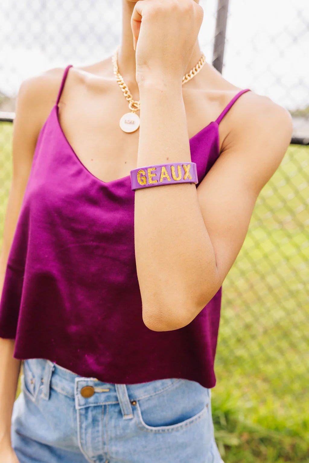 LSU Purple + Gold Geaux Cuff - Brianna Cannon - COLOR GAME