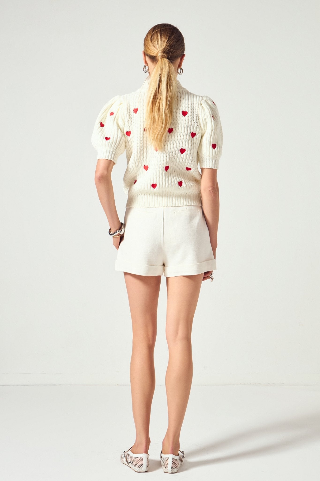 Lucy Embroidered Heart Sweater - English Factory - COLOR GAME