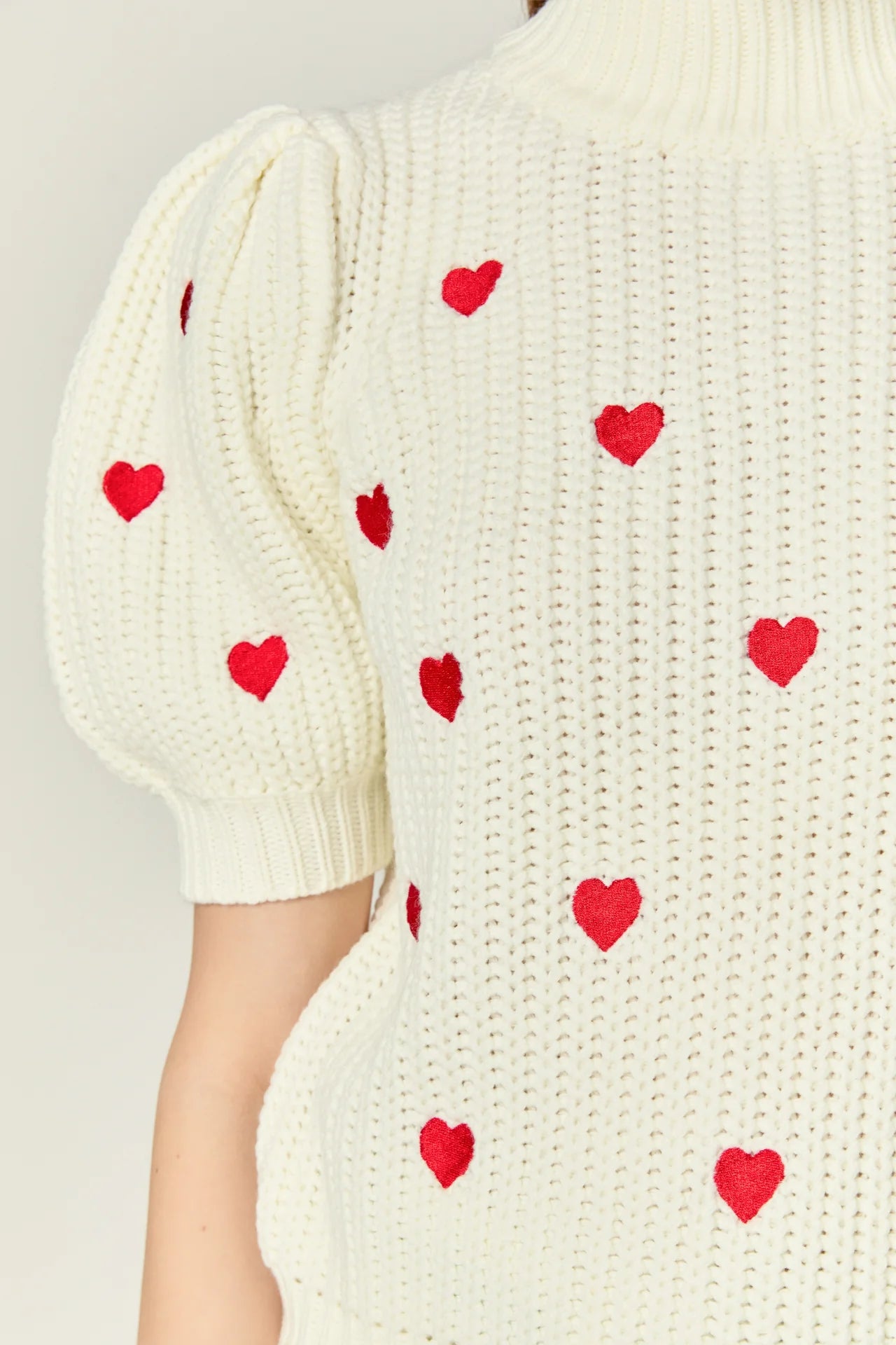 Lucy Embroidered Heart Sweater - English Factory - COLOR GAME