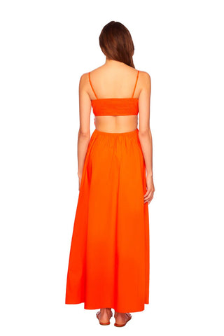 Mandarin Poplin Open - Back Maxi Dress - Susana Monaco - COLOR GAME