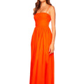 Mandarin Poplin Open - Back Maxi Dress - Susana Monaco - COLOR GAME