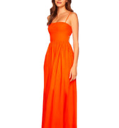 Mandarin Poplin Open - Back Maxi Dress - Susana Monaco - COLOR GAME