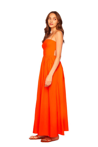 Mandarin Poplin Open - Back Maxi Dress - Susana Monaco - COLOR GAME