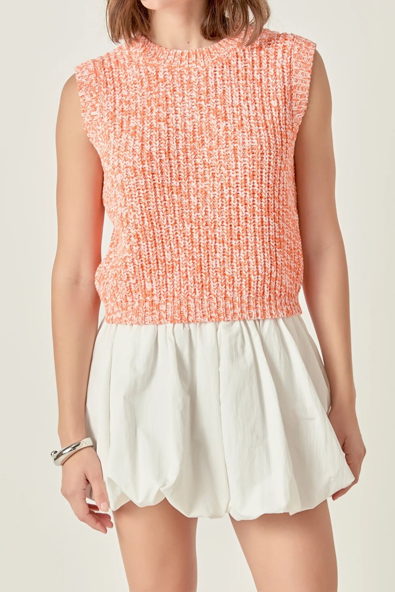 Mara Sleeveless Sweater Orange - FINAL SALE - English Factory - COLOR GAME