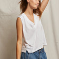 Margot V-Neck Tank White - perfectwhitetee - Color Game