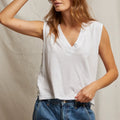 Margot V-Neck Tank White - perfectwhitetee - Color Game