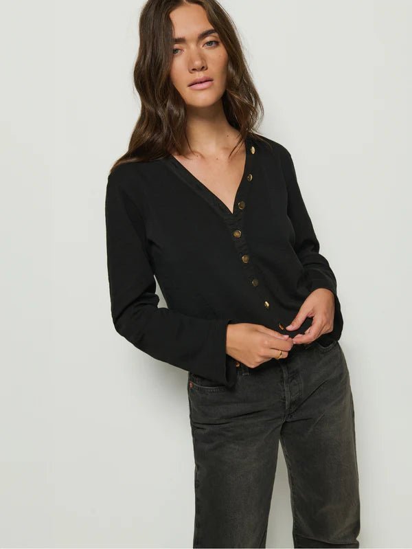 Marlowe Black Long Sleeve Top - Nation LTD - COLOR GAME