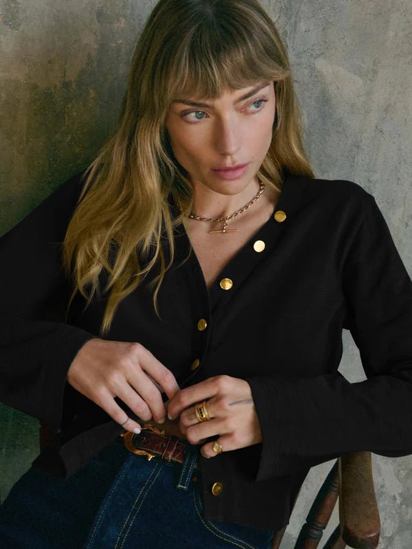 Marlowe Black Long Sleeve Top - Nation LTD - COLOR GAME