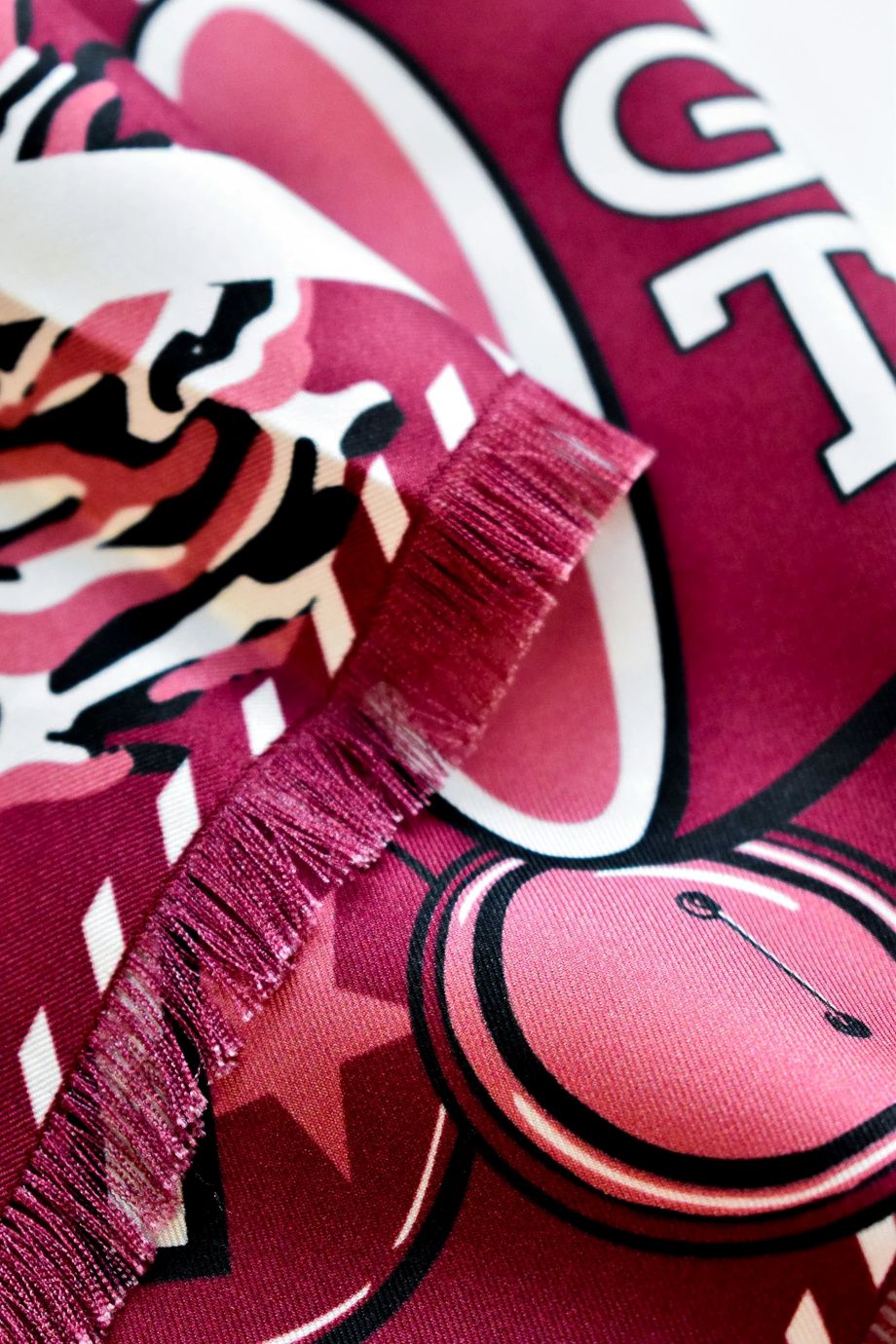 Maroon Fringed Spirit Scarf - Saturday Silks - COLOR GAME