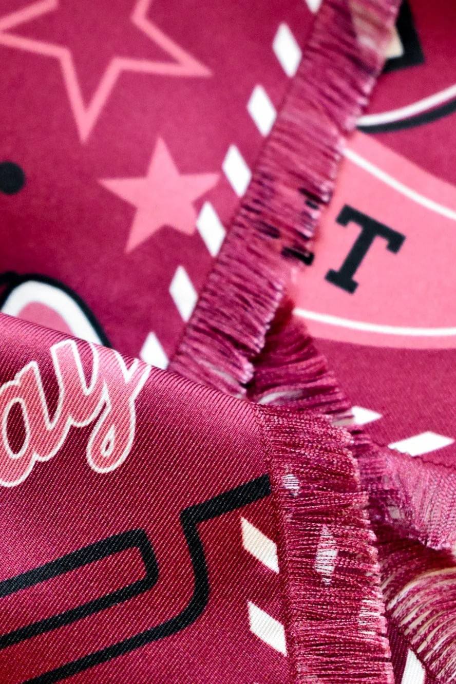 Maroon Fringed Spirit Scarf - Saturday Silks - COLOR GAME