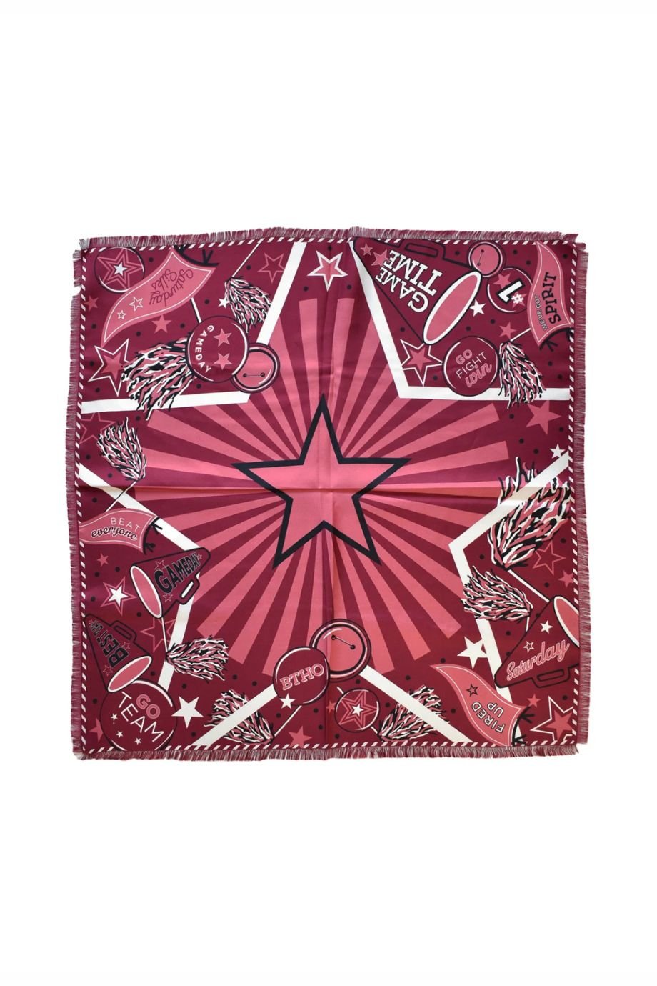 Maroon Fringed Spirit Scarf - Saturday Silks - COLOR GAME