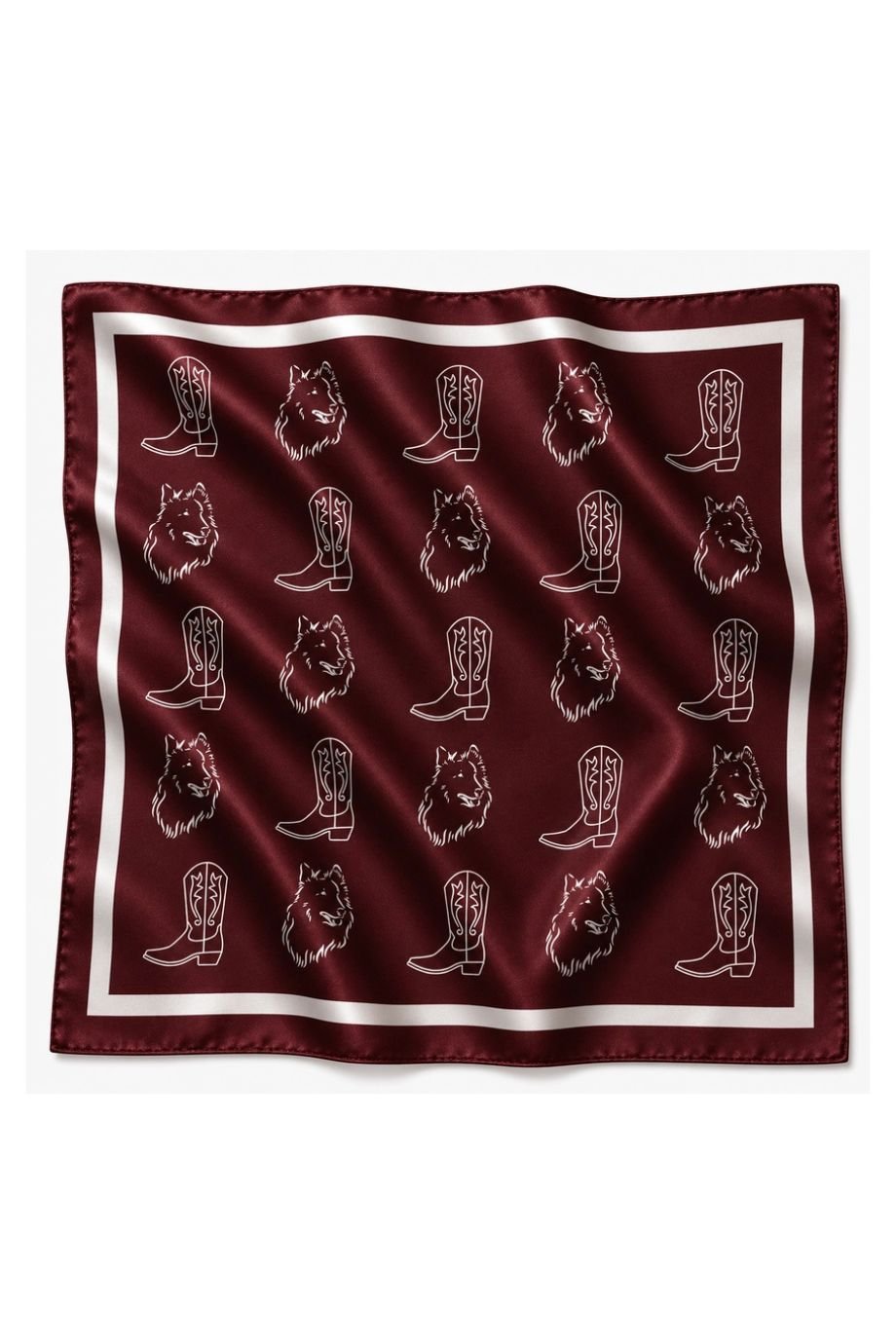 Maroon Western Icons Print Scarf - Alma Mater Collection - COLOR GAME