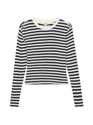 Marsel Long Sleeve Pointelle Stripe Top - Nation LTD - COLOR GAME