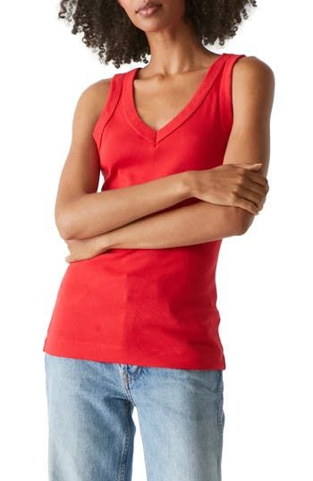 Maya V - Neck Tank Top Cardinal - Michael Stars - COLOR GAME