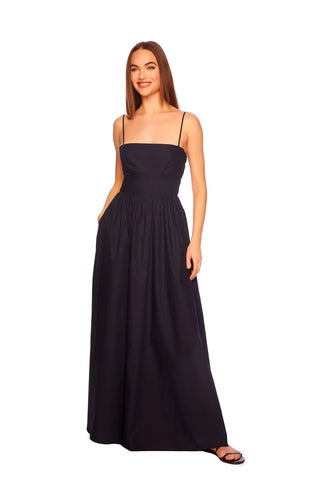 Midnight Poplin Open - Back Maxi Dress - Susana Monaco - COLOR GAME