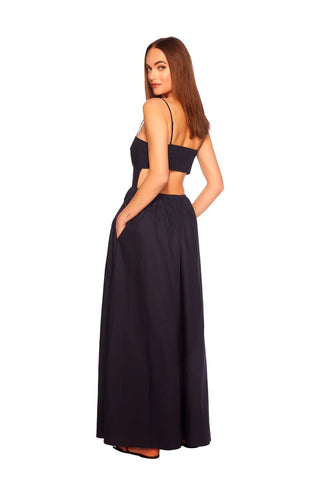 Midnight Poplin Open - Back Maxi Dress - Susana Monaco - COLOR GAME