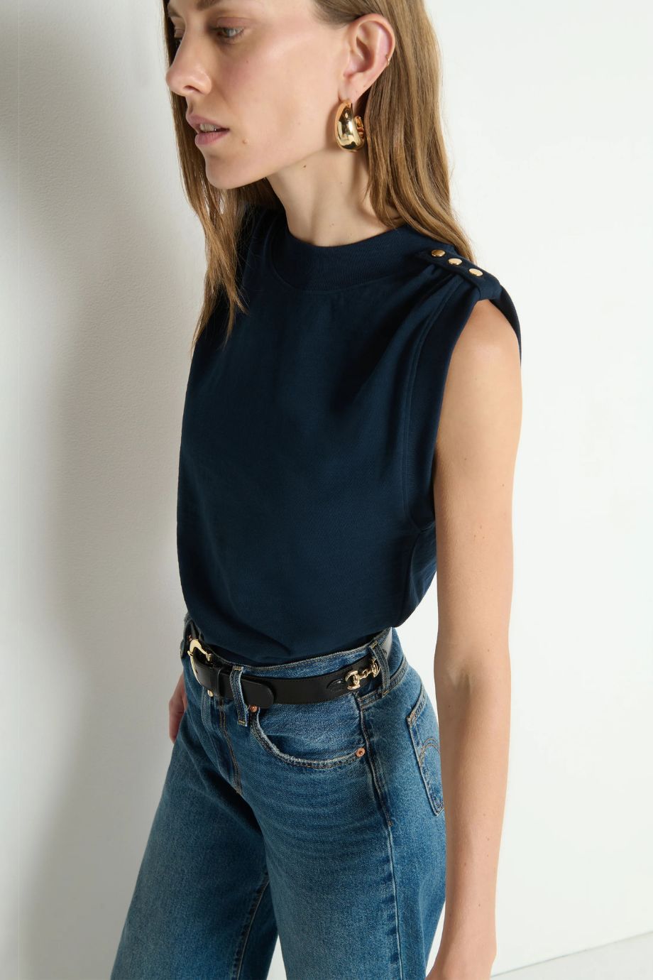 Mikka Buttoned Shoulder Tank - Nation Los Angeles - COLOR GAME