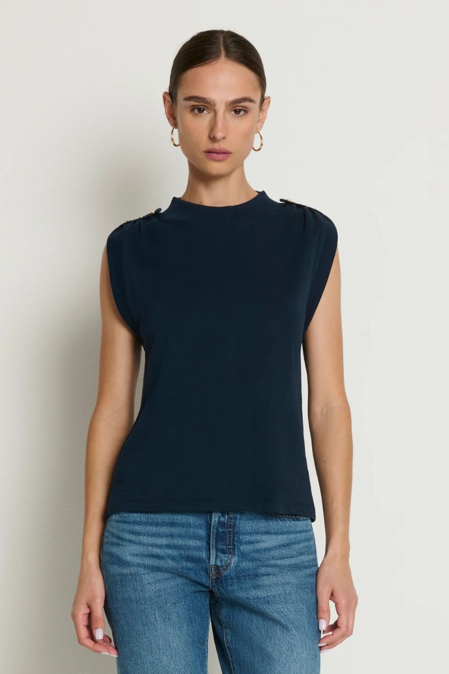 Mikka Buttoned Shoulder Tank - Nation Los Angeles - COLOR GAME