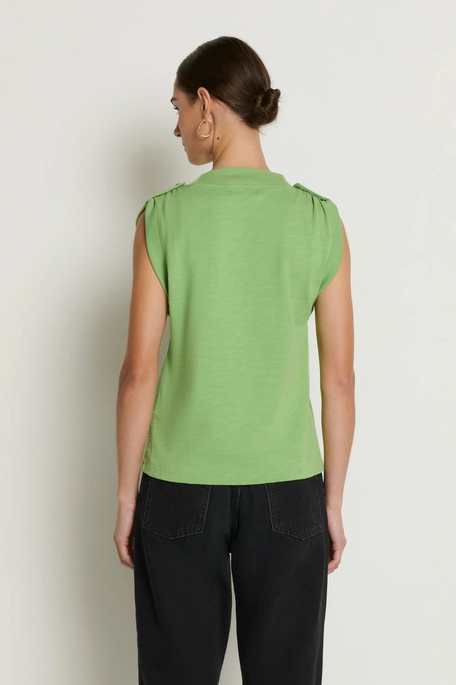 Mikka Buttoned Shoulder Tank Cactus - Nation Los Angeles - COLOR GAME