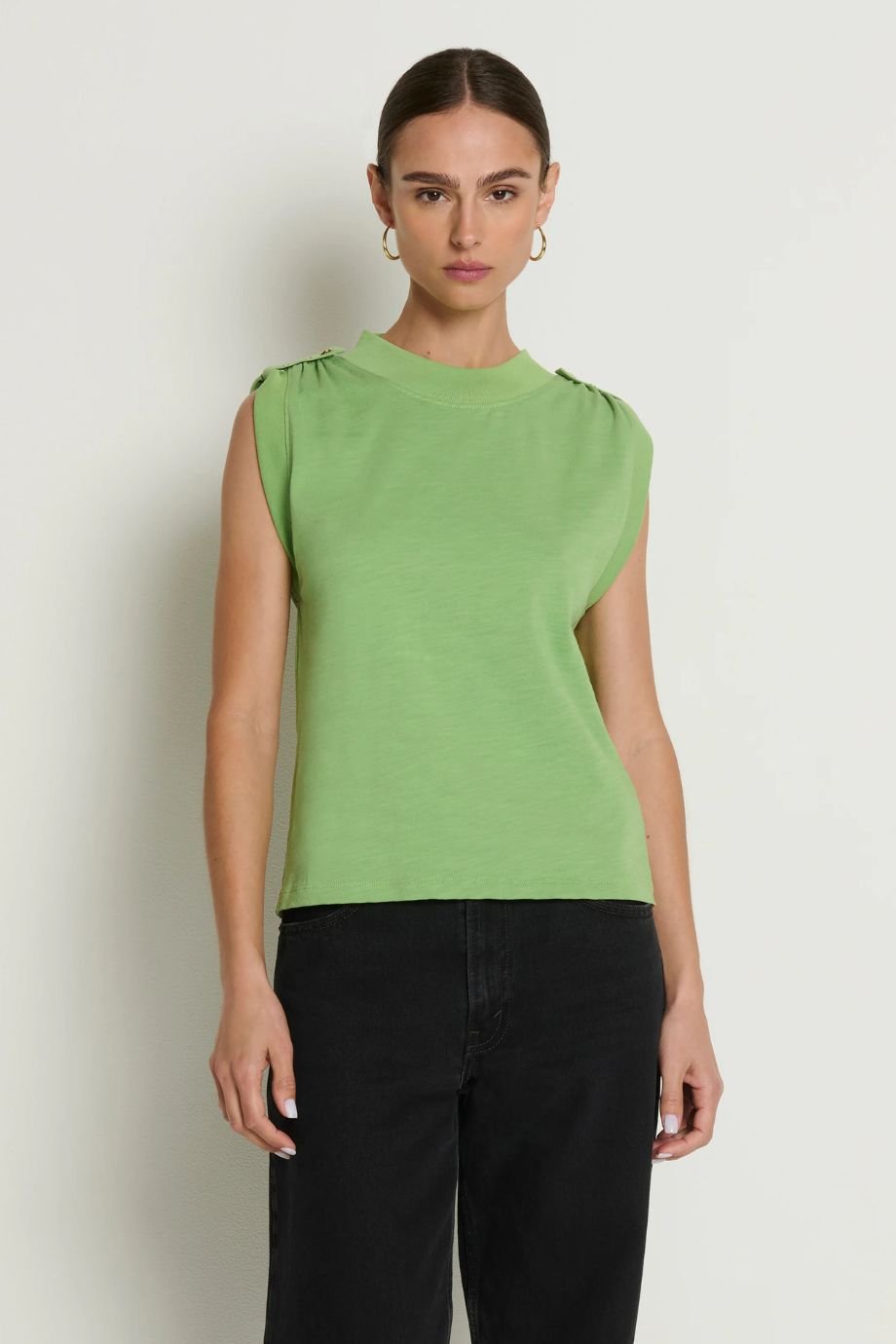 Mikka Buttoned Shoulder Tank Cactus - Nation Los Angeles - COLOR GAME