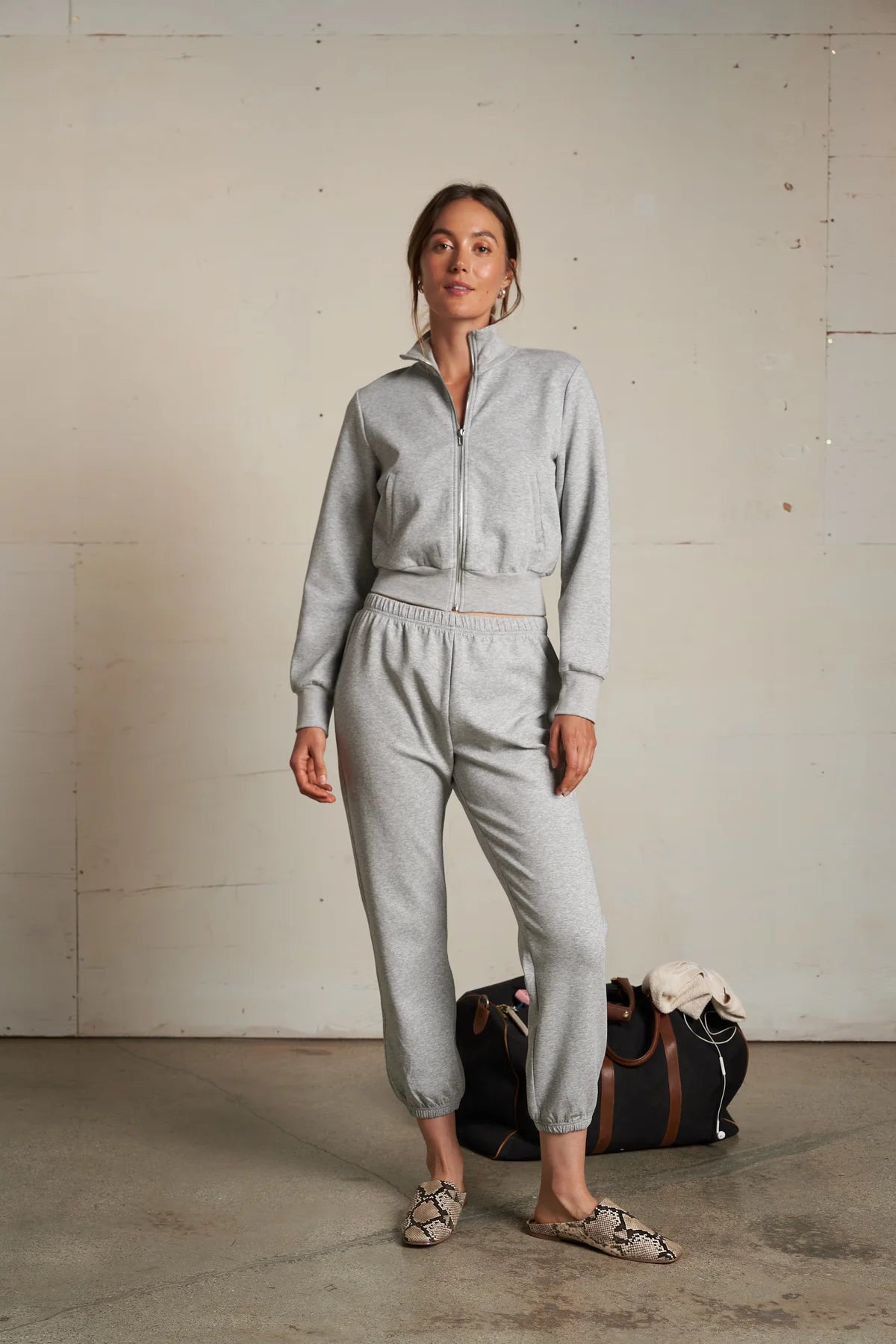 Milana Cropped Travel Track Jacket - perfectwhitetee - COLOR GAME