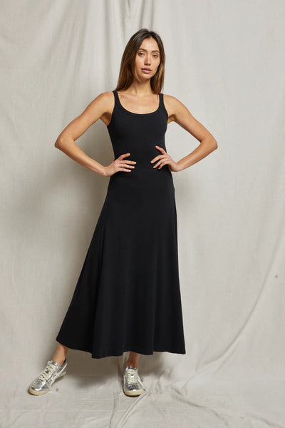 Mimi Ribbed Jersey Tank Dress True Black