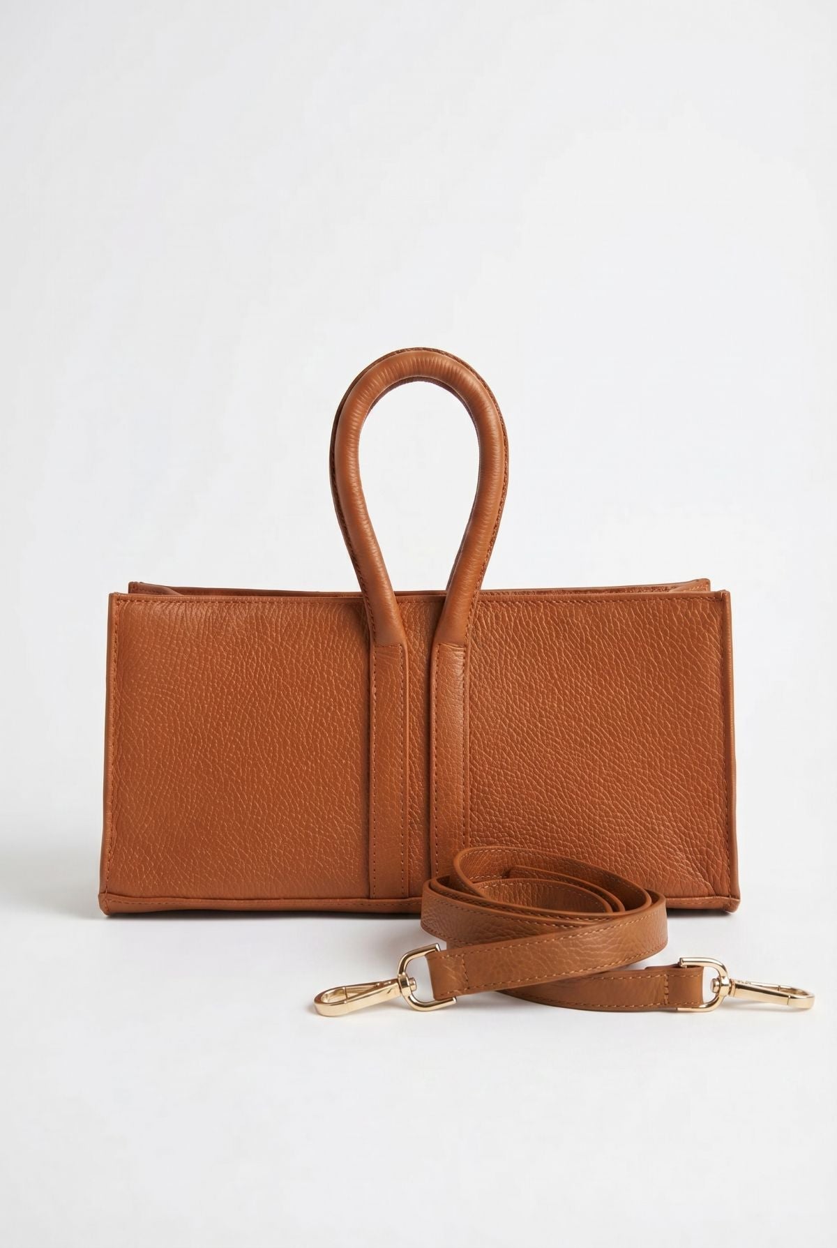Mini Sally Leather Tote Caramel - Mesch - COLOR GAME